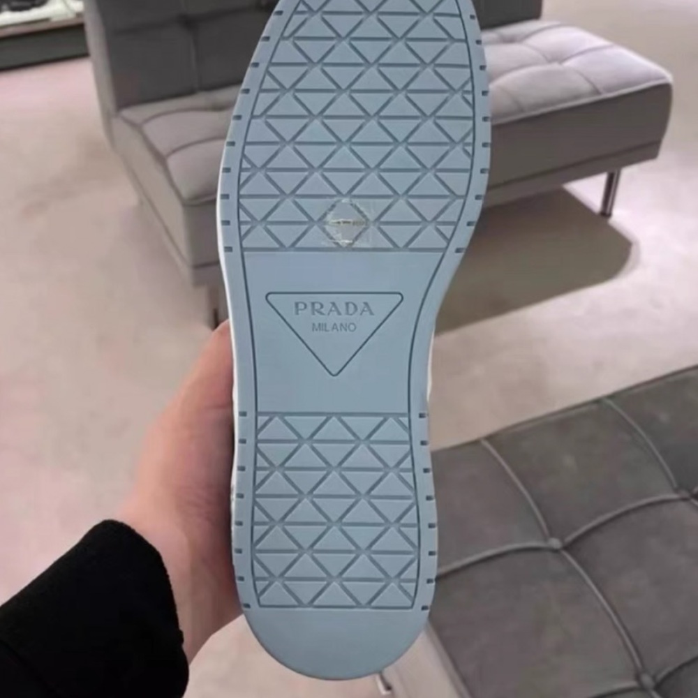 Prada Men's Blue and White Sneakers - Picture 4 of 4